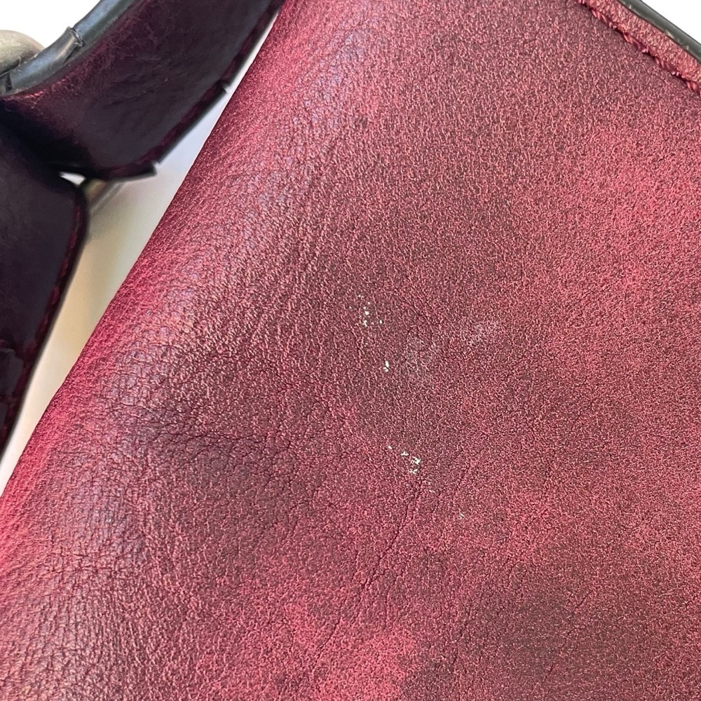 Boho Chic Burgundy Kimmidoll Eco-Leather Hobo Handbag Embroidered with Pendant - Picture 15 of 16